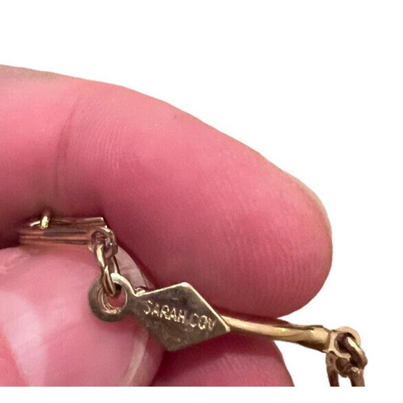 Vintage Signed SARAH COVENTRY Gold Tone Open Link Chain BRACELET Necklace Set - Picture 6 of 7